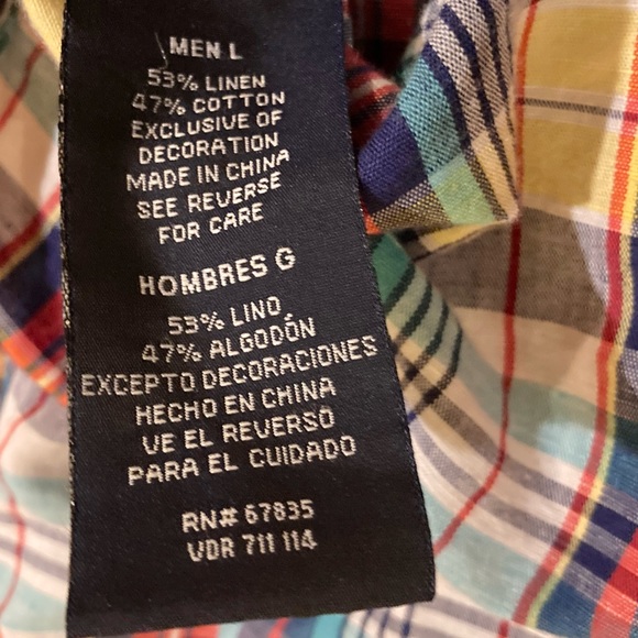 Nautica Linen-Blend Multicolor Casual Shirt - Picture 8 of 9